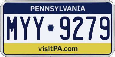 PA license plate MYY9279