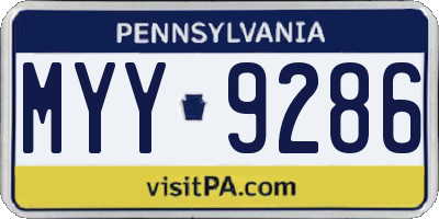 PA license plate MYY9286
