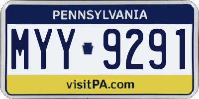 PA license plate MYY9291