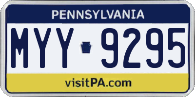 PA license plate MYY9295