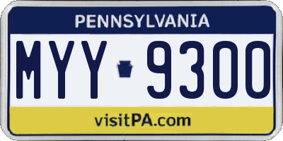 PA license plate MYY9300