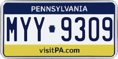 PA license plate MYY9309