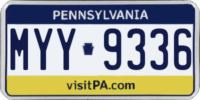 PA license plate MYY9336