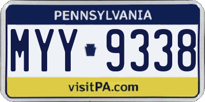 PA license plate MYY9338
