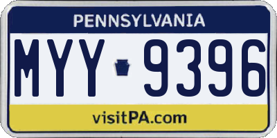 PA license plate MYY9396