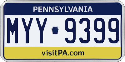 PA license plate MYY9399