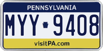 PA license plate MYY9408