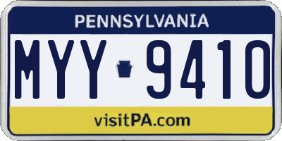 PA license plate MYY9410