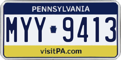 PA license plate MYY9413