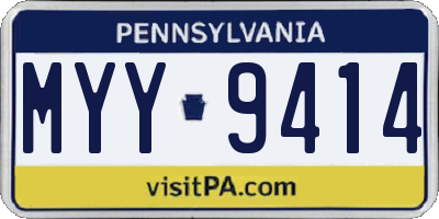 PA license plate MYY9414
