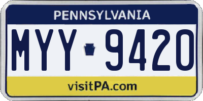 PA license plate MYY9420