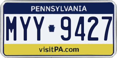 PA license plate MYY9427