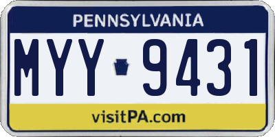 PA license plate MYY9431