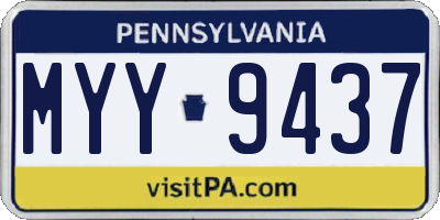 PA license plate MYY9437