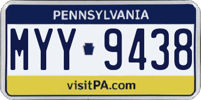 PA license plate MYY9438