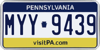 PA license plate MYY9439