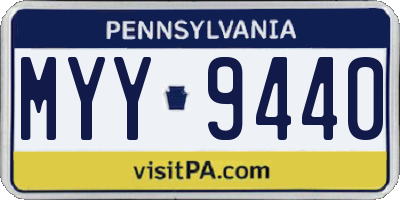 PA license plate MYY9440