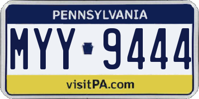 PA license plate MYY9444
