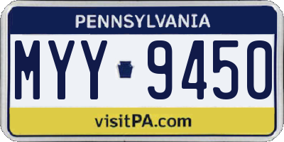 PA license plate MYY9450