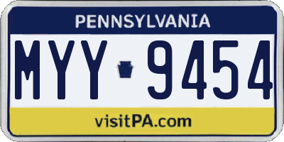 PA license plate MYY9454