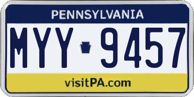 PA license plate MYY9457