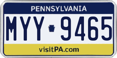 PA license plate MYY9465