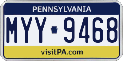 PA license plate MYY9468