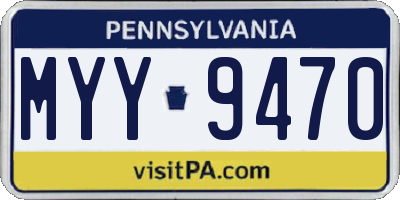 PA license plate MYY9470