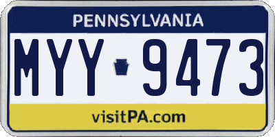 PA license plate MYY9473