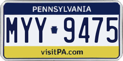 PA license plate MYY9475
