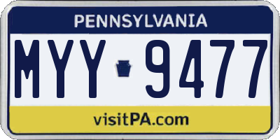 PA license plate MYY9477