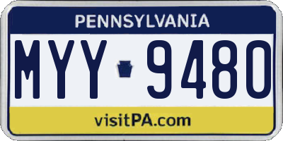 PA license plate MYY9480