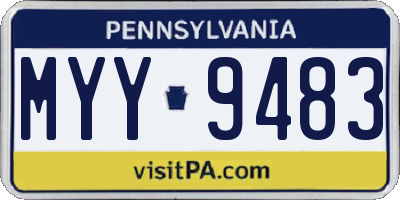 PA license plate MYY9483