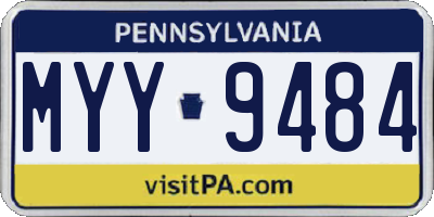PA license plate MYY9484