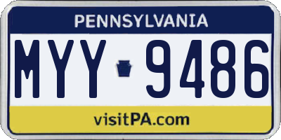 PA license plate MYY9486