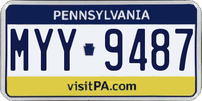 PA license plate MYY9487