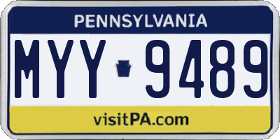 PA license plate MYY9489
