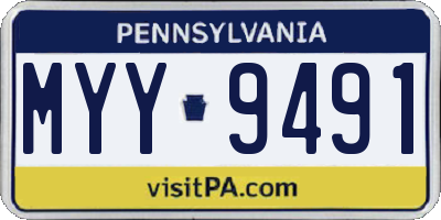 PA license plate MYY9491