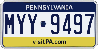 PA license plate MYY9497