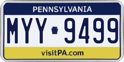 PA license plate MYY9499