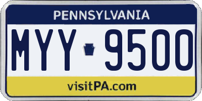 PA license plate MYY9500