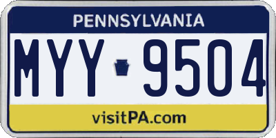 PA license plate MYY9504