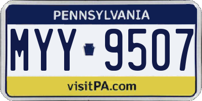 PA license plate MYY9507