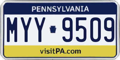 PA license plate MYY9509