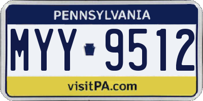PA license plate MYY9512