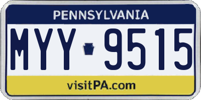 PA license plate MYY9515
