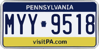 PA license plate MYY9518