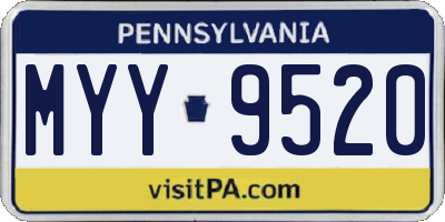 PA license plate MYY9520
