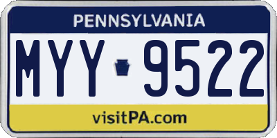 PA license plate MYY9522