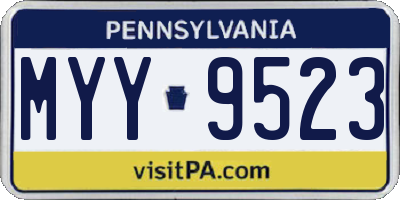 PA license plate MYY9523
